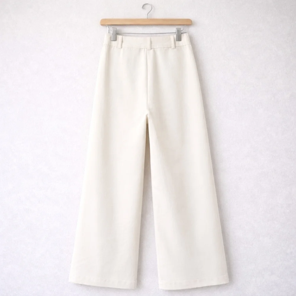 ANTONIO MELANI Jade Wide Leg Paperbag Waist Cropped Pants – Size 10 – Creamy Off